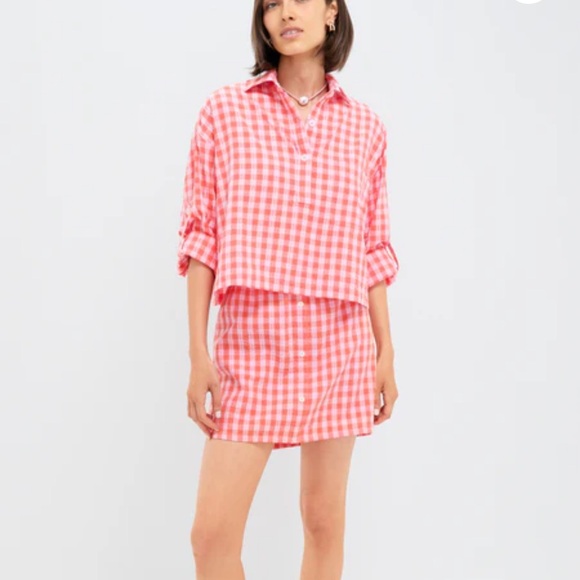 Tuckernuck Orange and Pink Seersucker Augustus Shirt NWT - Large - Picture 1 of 6